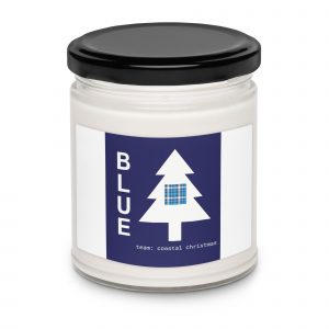 blue christmas candle
